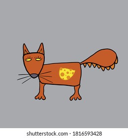 orange fox and cheese inside