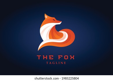 orange fox gradient logo vector