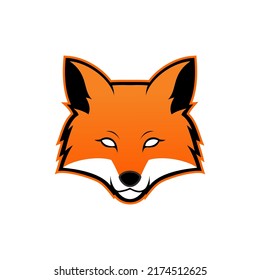 Orange Fox Head Logo Vector