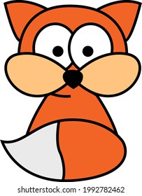 Orange fox, illustration, on a white background.