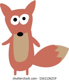 Orange fox, illustration, vector on white background.