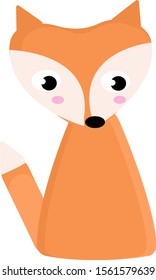 Orange fox, illustration, vector on white background.