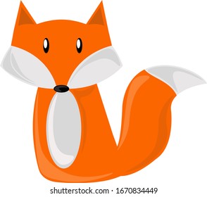 orangefarbener Fuchs, Illustration, Vektorillustration auf weißem Hintergrund.