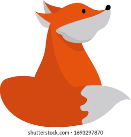 zorro naranja, ilustración, vector sobre fondo blanco