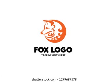 Orange Fox Logo Stock Vector (Royalty Free) 1299697579