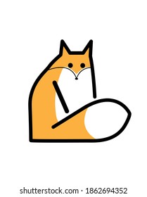 Orange fox logo icon vector illustration. Isolated on white background. Wildlife  character icon.