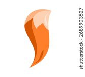Orange fox tail icon flat vector design