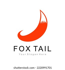 orange fox tail vector logo