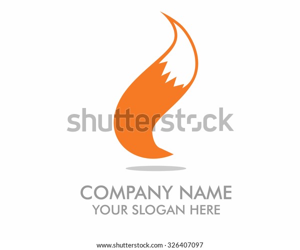 オレンジのキツネの尾のベクター画像のロゴアイコン のベクター画像素材 ロイヤリティフリー