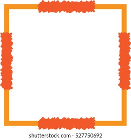 Orange frame with decoration on the edges