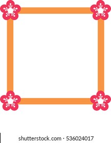 Orange frame with decorative flowers