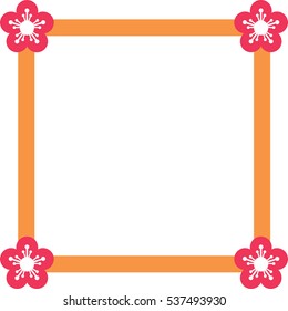Orange frame with flower decoration