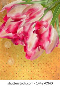 Orange frame with flowers. And also includes EPS 10 vector
