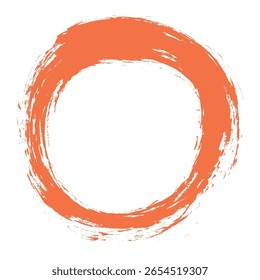 Marco naranja con textura grunge en estilo dibujado a mano. Pincelada con tinta. Línea de pincel abstracto creativo con bordes ásperos. Tinte para telones de fondo. Línea de doodle a mano alzada perfecta para resaltar texto