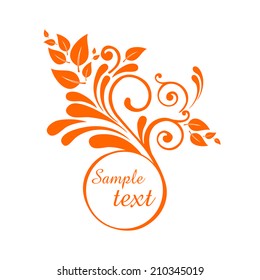 Orange frame isolated on White background. Element for design. Vector illustration 