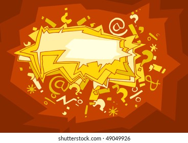 orange frame with punctuation marks