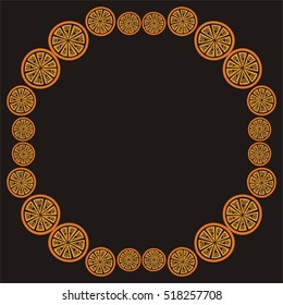 Orange frame. Vector illustration.