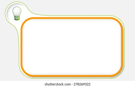 Orange frame for your text and green bulb