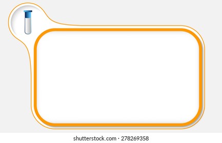 Orange frame for your text and test tube