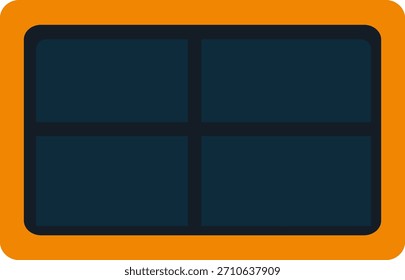 Orange gerahmte Fenster Grafikdesign