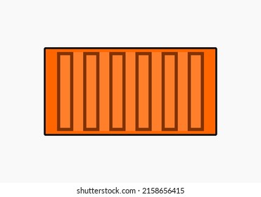 contenedor de carga naranja. uso para la importación y exportación de envío. ilustración vectorial diseño plano bueno para el diseño de elemento ppt, icono, símbolo.