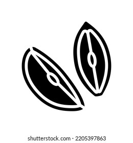vector de icono de glifo de corte fresco naranja. signo naranja de corte fresco en rodaje. ilustración de símbolo aislado