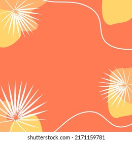 orange fresh floral vector background