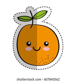 orange fresh fruit comic character vector illustration design