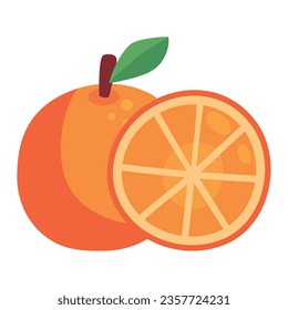 orange fresh fruit icon isolated
