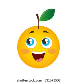 orange fresh fruit icon vector illustration design