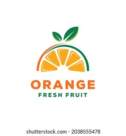 Orange fresh fruit logo design icon vector inspiration	
