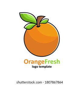 Orange fresh fruit vector logo template