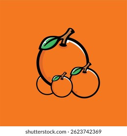 Vector de fruta fresca naranja para el diseño del logotipo 