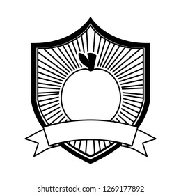 orange fresh healthy food emblem