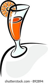 Jugo fresco naranja.Ilustración vectorial