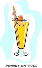 Orangefarbener Saft.Vektorgrafik