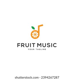 orange fresh music logo design template