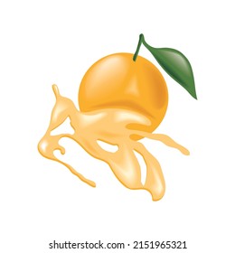 orange fresh splash icon isolated