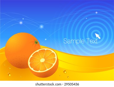 Orange fresh vector background.