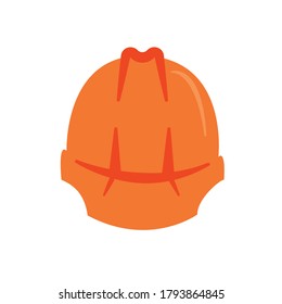 Orange front safety helmet on white background,vector