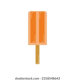 Orange frozen fruit juice, ice cream icon