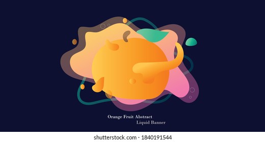 Orange Obstbanner für abstrakte Flüssigkeiten