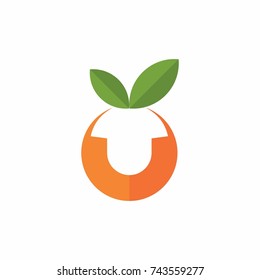 Orange fruit with abstract negative space T-Shirt logo.