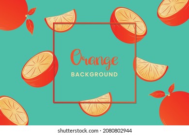 orange fruit background hand drawn vector design