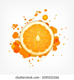 Orange fruit with blob. Vector icon. EPS10 vector