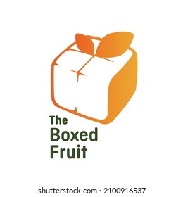 plantilla de logotipo de caja de fruta naranja para empresa saludable