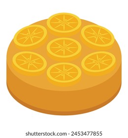 Icono de pastel de fruta naranja Vector isométrico. Pastelería de postre. Cocina azucarada