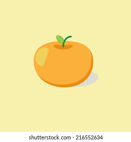 orange fruit cartoon abstract cut design