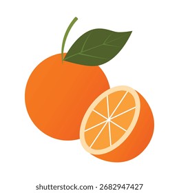 Diseño plano de dibujos animados de fruta naranja