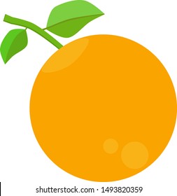 orange fruit cartoon illustration in 2d design style